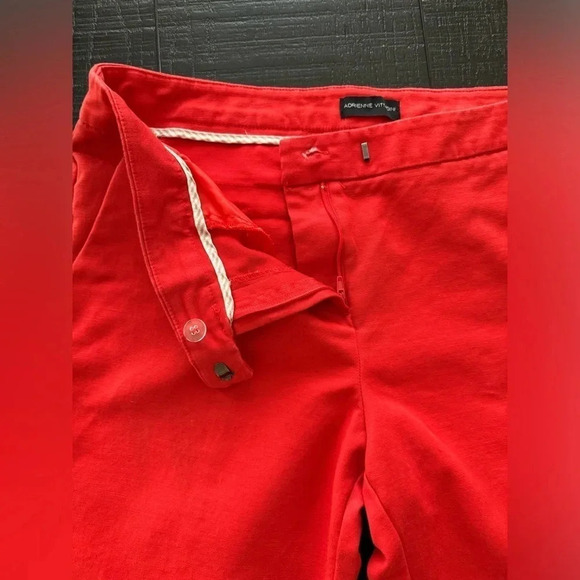 Adrienne Vittadini Womens Sz 10 Orange Cropped Pants Flat Front Tapered Leg - Picture 5 of 6